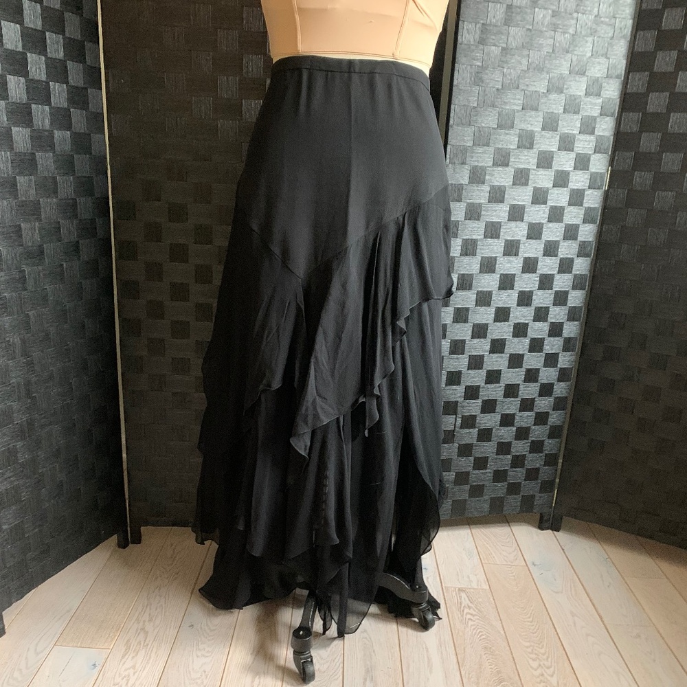 Michael Kors Collection Black Silk Skirt, size 12